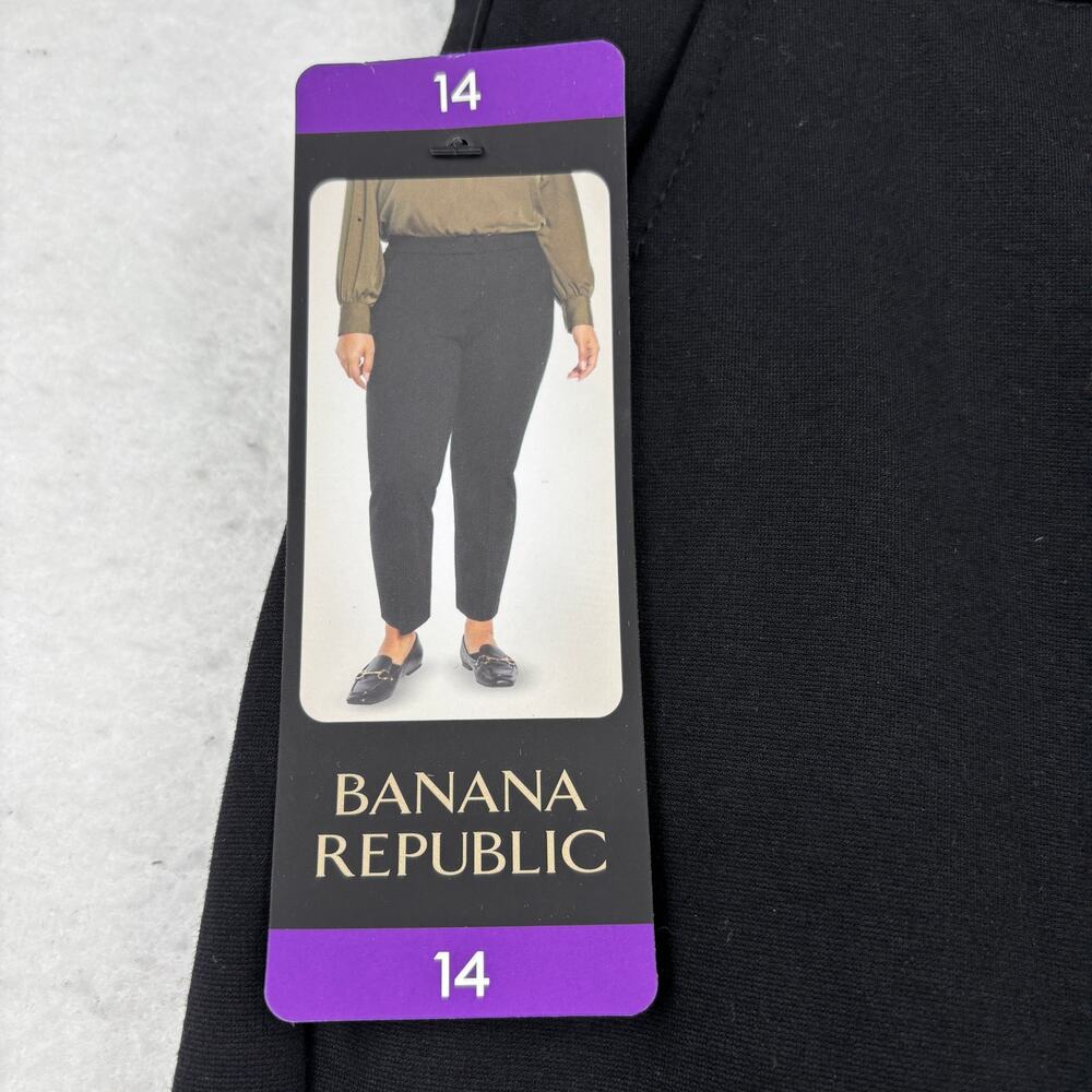 Banana Republic Pont Knit Pant Womens Size 14 Black High Rise Stretch Minimalist - Picture 10 of 15